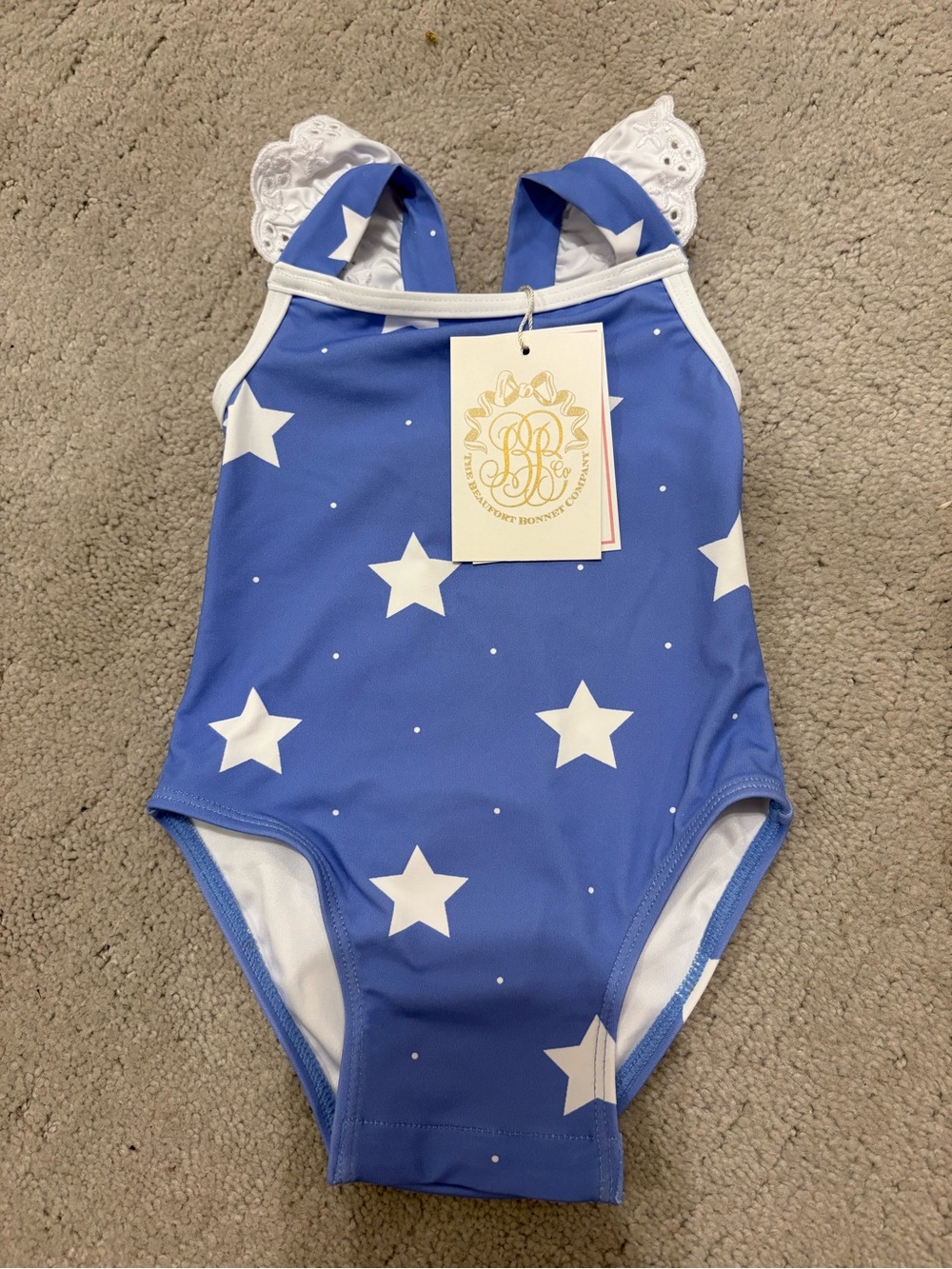 NWT The Beaufort Bonnet Company Star One-Piece Swimsuit Baby Girl 0/6 mo TBBC